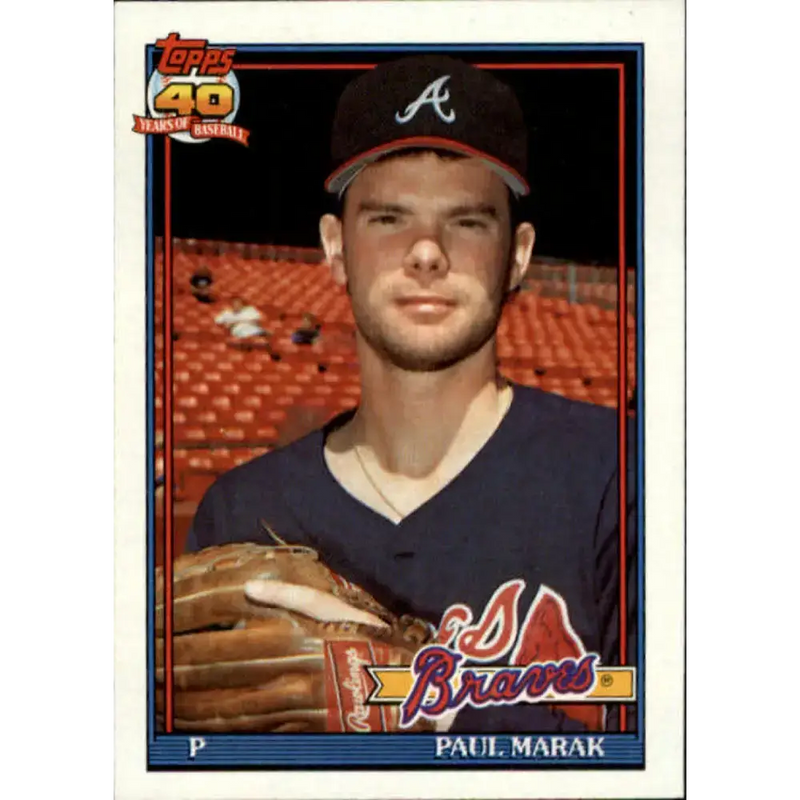 1991 Topps #753 Paul Marak NM-MT RC Rookie Atlanta Braves Baseball Card - Baseball Card Single