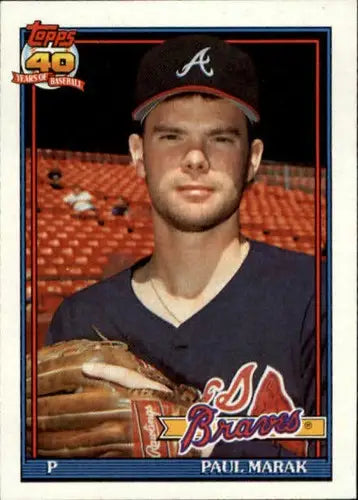 Paul Marak rookie Braves baseball card with original gloss from 1991 Topps UER