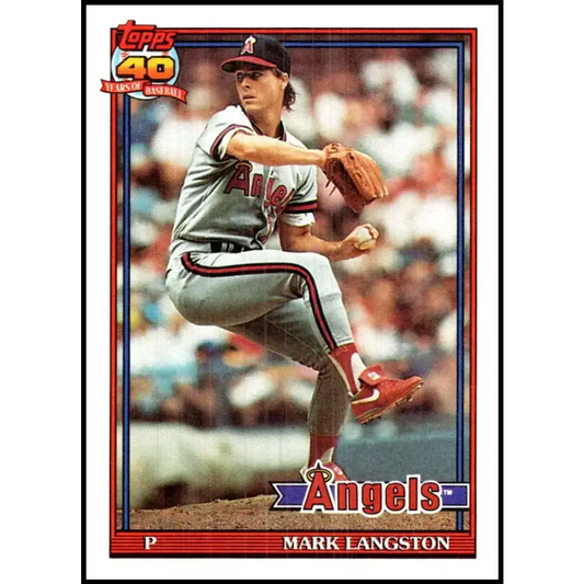 1991 Topps #755 Mark Langston NM-MT California Angels Baseball Card - Baseball Card Single