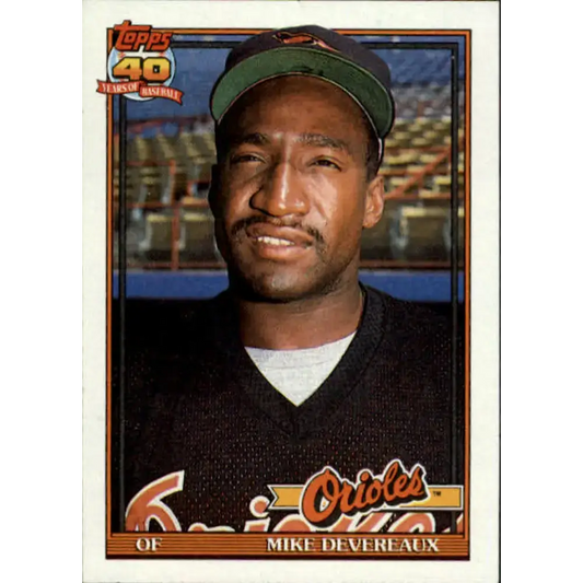 1991 Topps #758 Mike Devereaux NM-MT Baltimore Orioles Baseball Card - Baseball Card Single