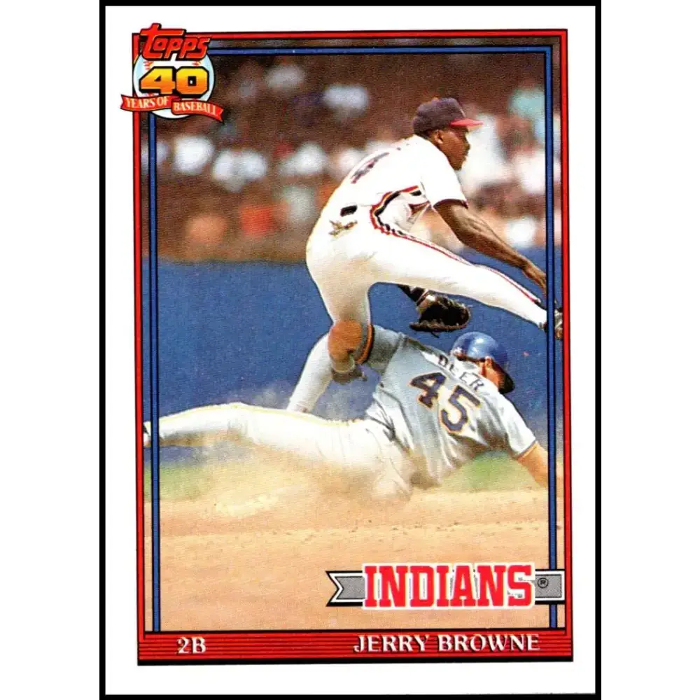 1991 Topps #76 Jerry Browne NM-MT Cleveland Indians Baseball Card - Baseball Card Single