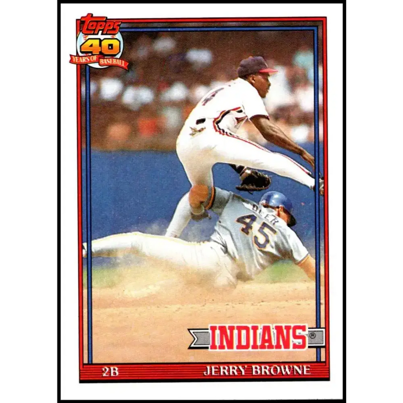 1991 Topps #76 Jerry Browne NM-MT Cleveland Indians Baseball Card - Baseball Card Single