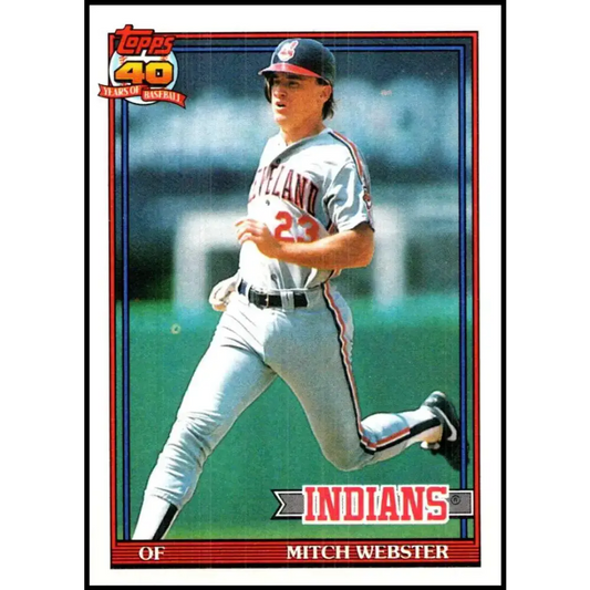 1991 Topps #762 Mitch Webster NM-MT Cleveland Indians Baseball Card - Baseball Card Single