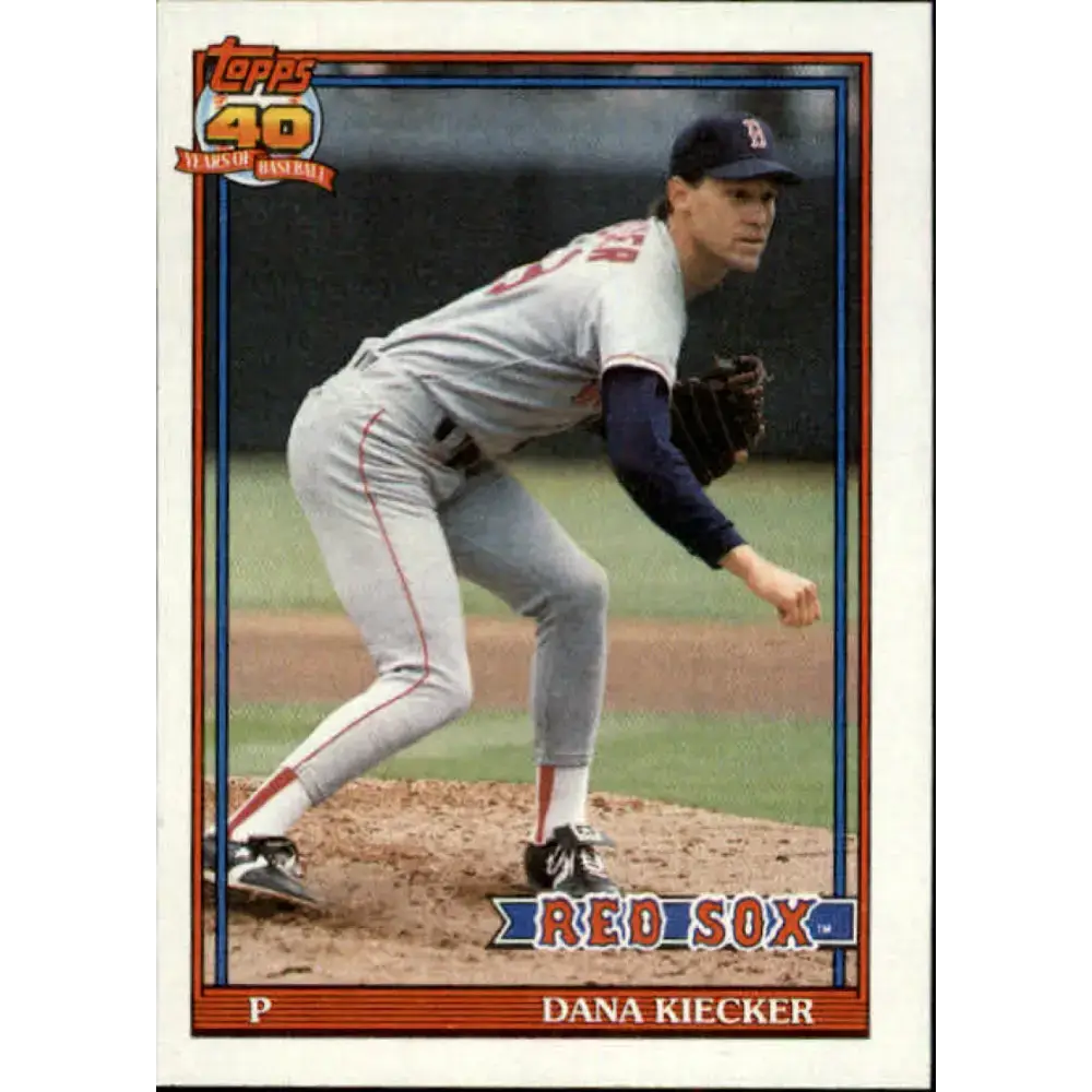 1991 Topps #763 Dana Kiecker NM-MT Boston Red Sox Baseball Card - Baseball Card Single