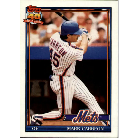 1991 Topps #764 Mark Carreon NM-MT New York Mets Baseball Card - Baseball Card Single