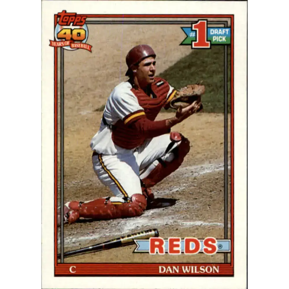 1991 Topps #767 Dan Wilson NM-MT RC Rookie Cincinnati Reds Baseball Card - Baseball Card Single