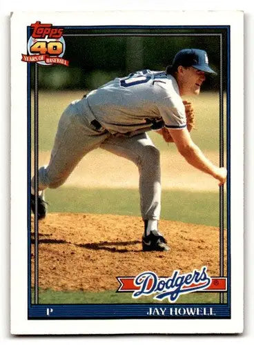 Jay Howell Los Angeles Dodgers baseball card from 1991 Topps #770 EX/NM