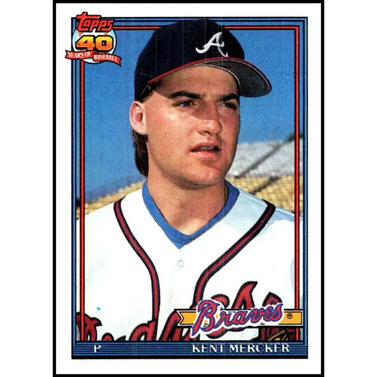 1991 Topps #772 Kent Mercker NM-MT Atlanta Braves Baseball Card - Baseball Card Single