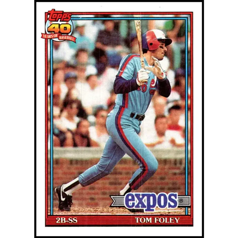 1991 Topps #773 Tom Foley NM-MT Montreal Expos Baseball Card - Baseball Card Single