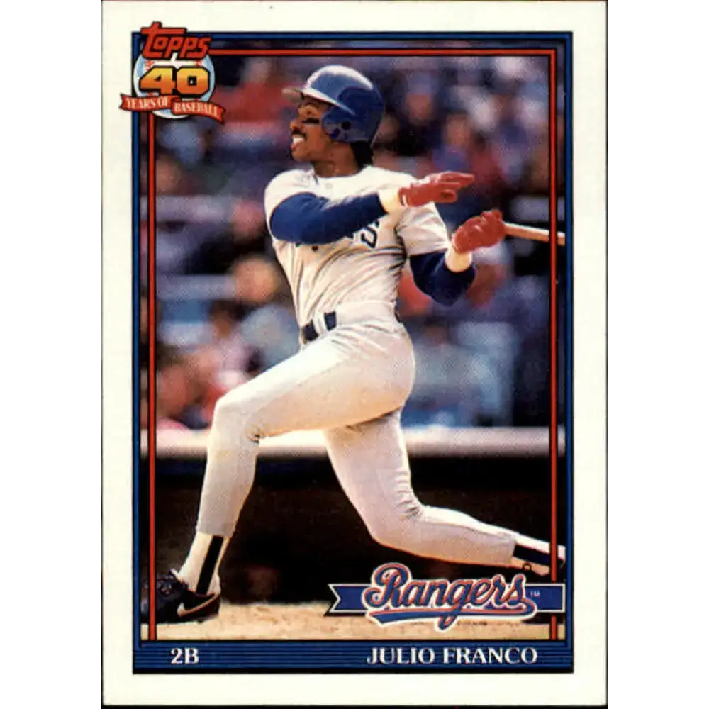 1991 Topps #775 Julio Franco NM-MT Texas Rangers Baseball Card - Baseball Card Single
