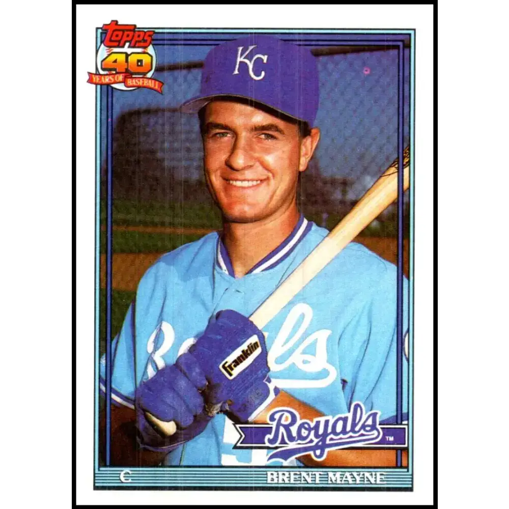 1991 Topps #776 Brent Mayne NM-MT Kansas City Royals Baseball Card - Baseball Card Single