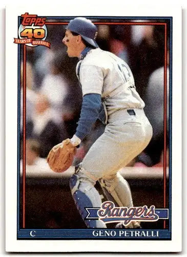 1991 Topps #78 Geno Petralli NM-MT Rangers ID:43354 - Baseball Card Single