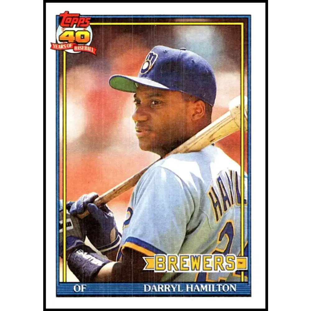 1991 Topps #781 Darryl Hamilton NM-MT Milwaukee Brewers Baseball Card - Baseball Card Single