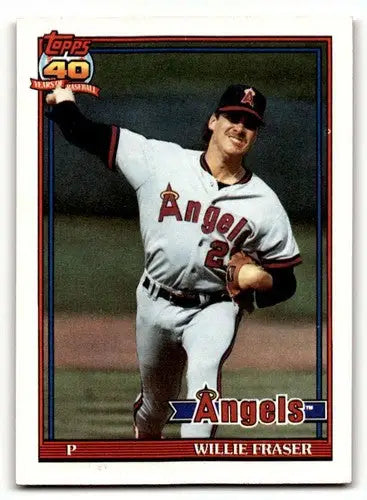 Willie Fraser California Angels baseball card from 1991 Topps #784 product