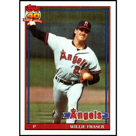 1991 Topps #784 Willie Fraser NM-MT California Angels Baseball Card - Baseball Card Single