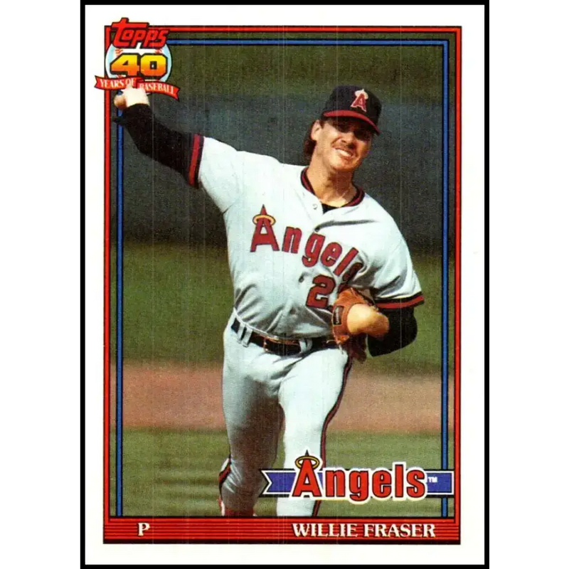 1991 Topps #784 Willie Fraser NM-MT California Angels Baseball Card - Baseball Card Single