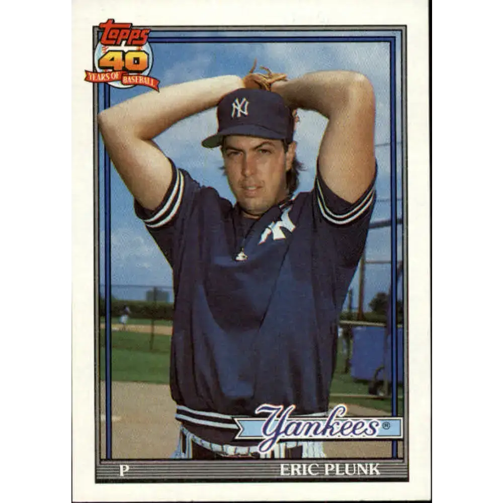 1991 Topps #786 Eric Plunk NM-MT New York Yankees Baseball Card - Baseball Card Single