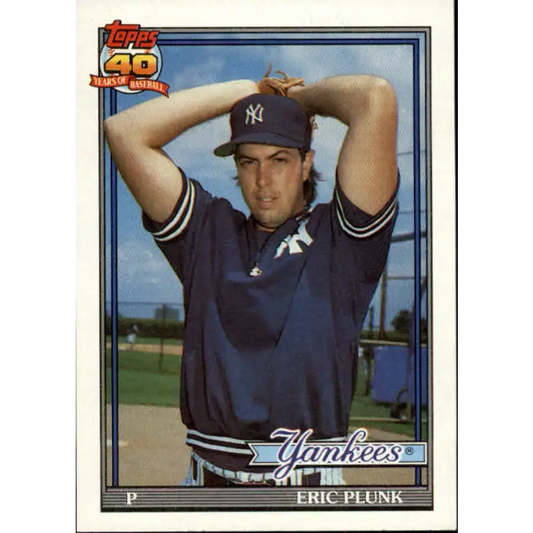 1991 Topps #786 Eric Plunk NM-MT New York Yankees Baseball Card - Baseball Card Single