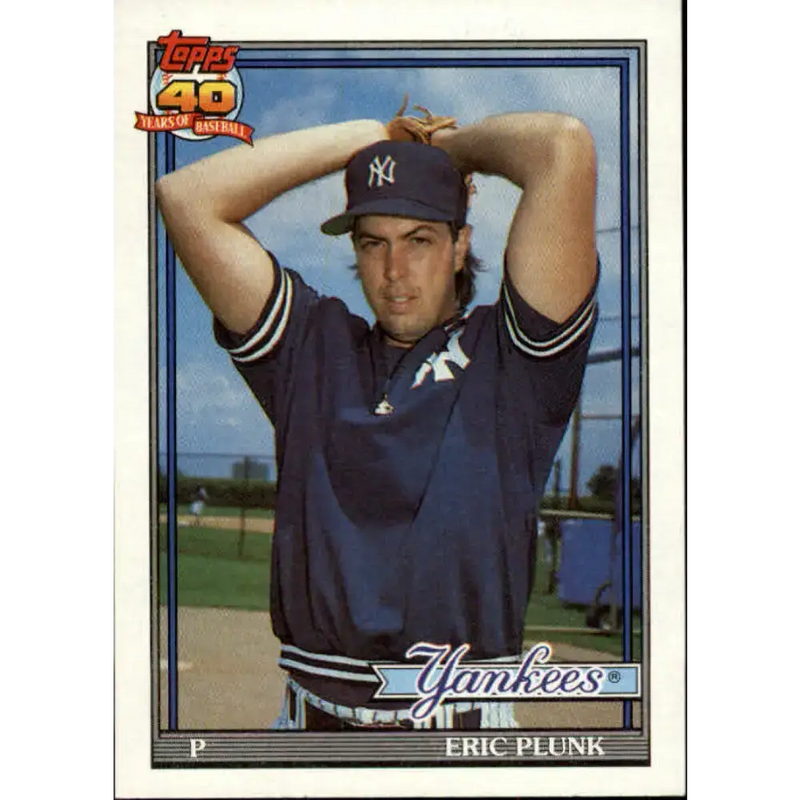 1991 Topps #786 Eric Plunk NM-MT New York Yankees Baseball Card - Baseball Card Single