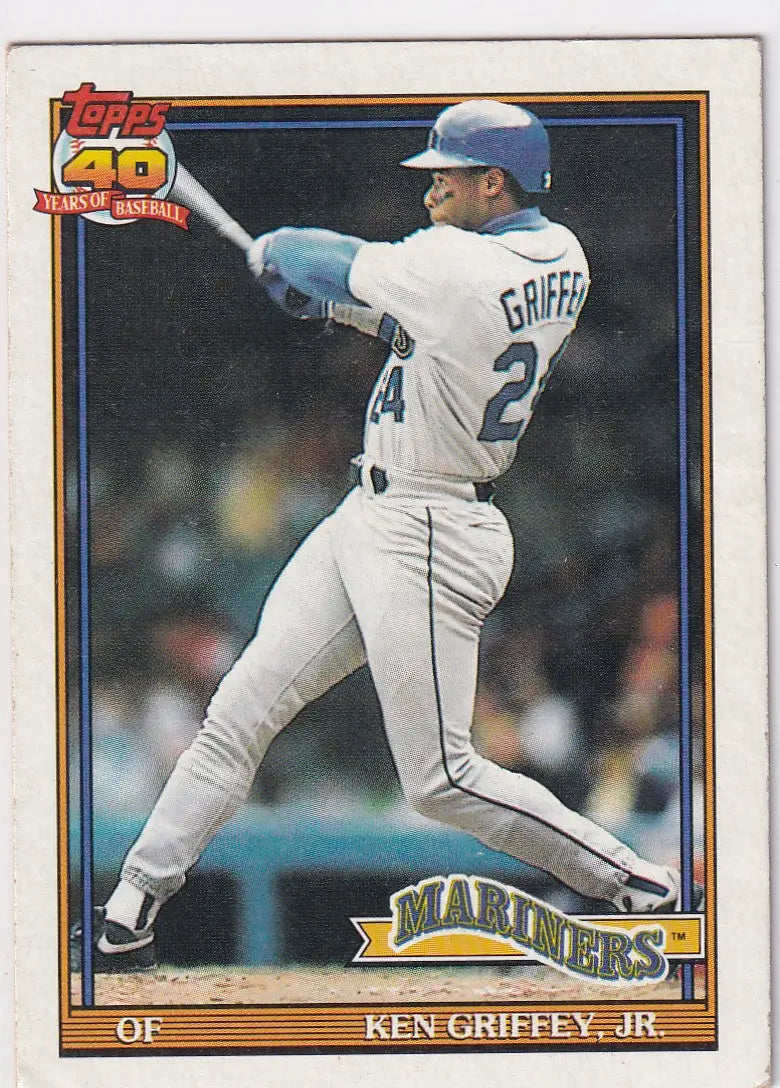 1991 TOPPS #790 KEN GRIFFEY JR 40 YEARS- SEATTLE MARINERS - Baseball Card Single
