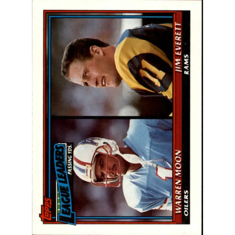 1991 Topps #8 Warren Moon/Jim Everett NM-MT Houston Oilers/Los Angeles Rams Football Card - Football Card Single