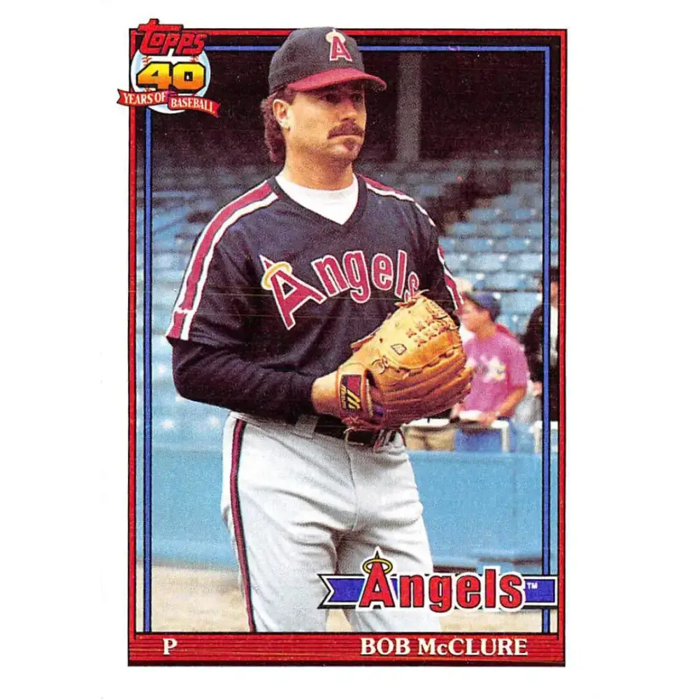 1991 Topps #84 Bob McClure NM-MT California Angels Baseball Card - Baseball Card Single