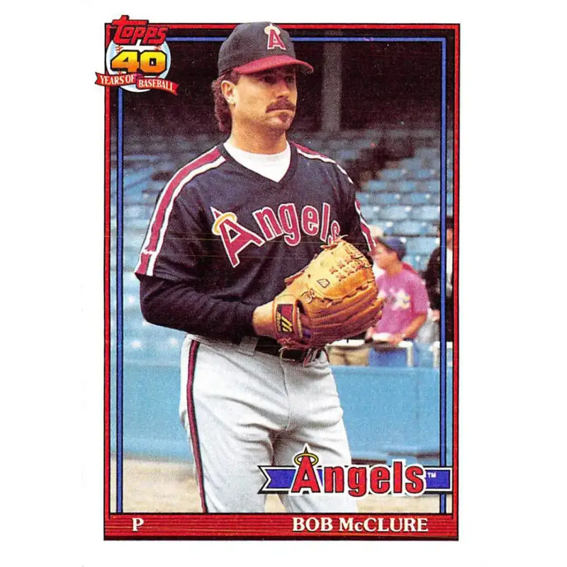 1991 Topps #84 Bob McClure NM-MT California Angels Baseball Card - Baseball Card Single