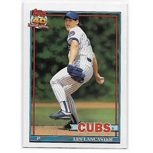 1991 Topps #86 Les Lancaster NM-MT Chicago Cubs Baseball Card - Baseball Card Single