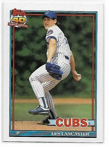 1991 Topps #86 Les Lancaster NM-MT Cubs - Baseball Card Single