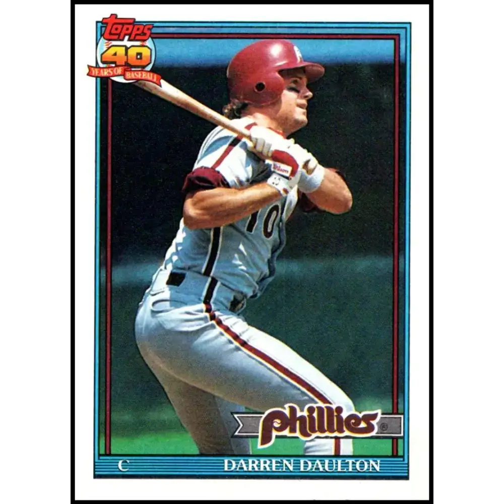 1991 Topps #89 Darren Daulton NM-MT Philadelphia Phillies Baseball Card - Baseball Card Single