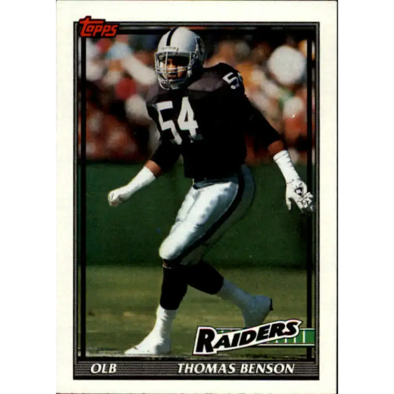 1991 Topps #89 Thomas Benson NM-MT Los Angeles Raiders Football Card - Football Card Single