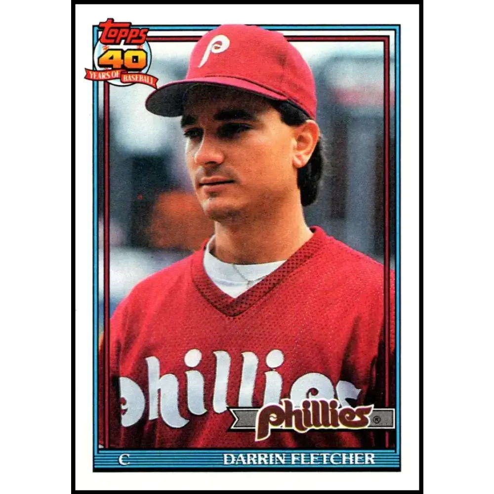 1991 Topps #9 Darrin Fletcher NM-MT Philadelphia Phillies Baseball Card - Baseball Card Single