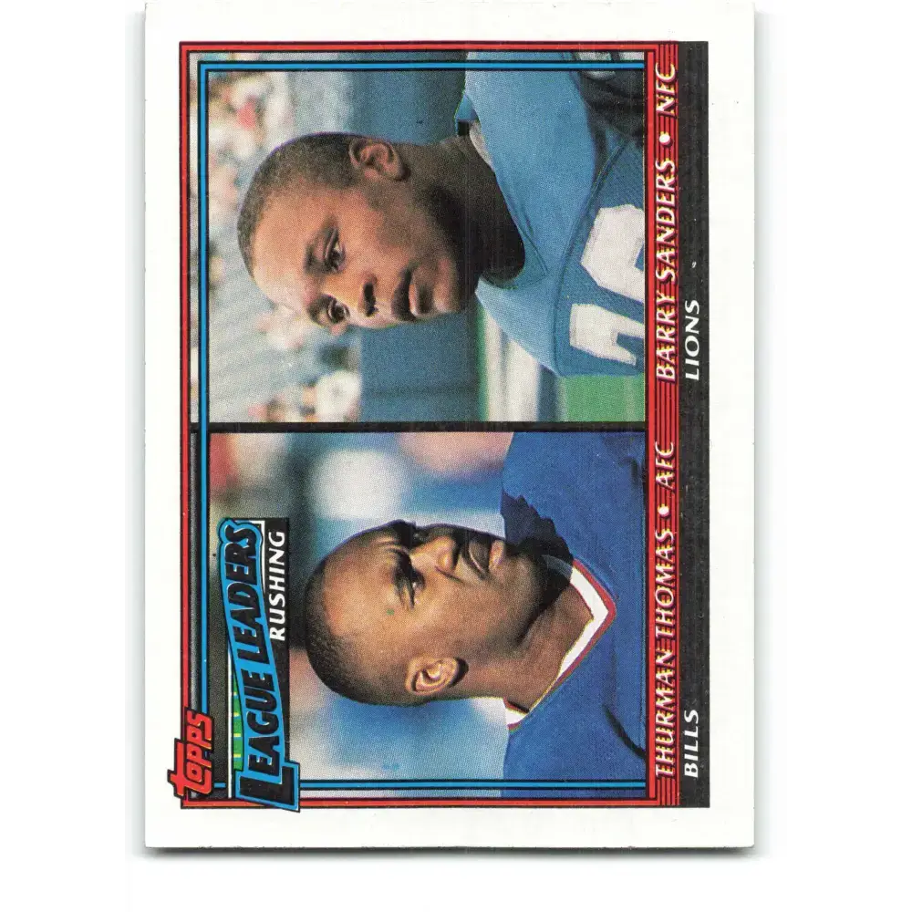 1991 Topps #9 Thurman Thomas/Barry Sanders NM-MT Buffalo Bills/Detroit Lions Football Card - Football Card Single