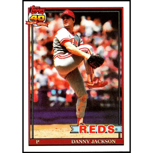 1991 Topps #92 Danny Jackson NM-MT Cincinnati Reds Baseball Card - Baseball Card Single