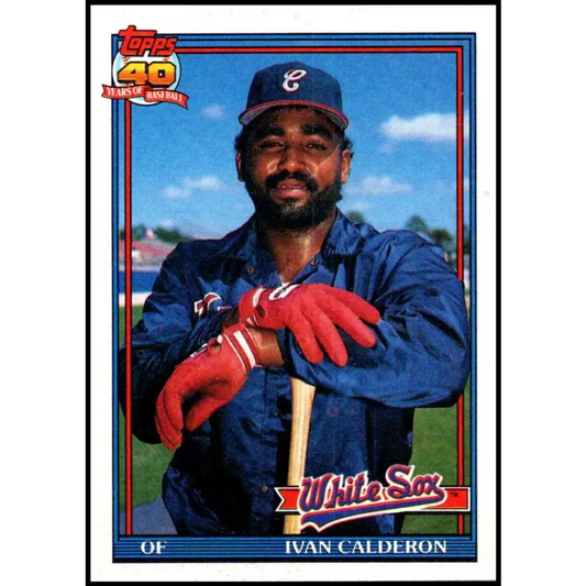 1991 Topps #93 Ivan Calderon NM-MT Chicago White Sox Baseball Card - Baseball Card Single