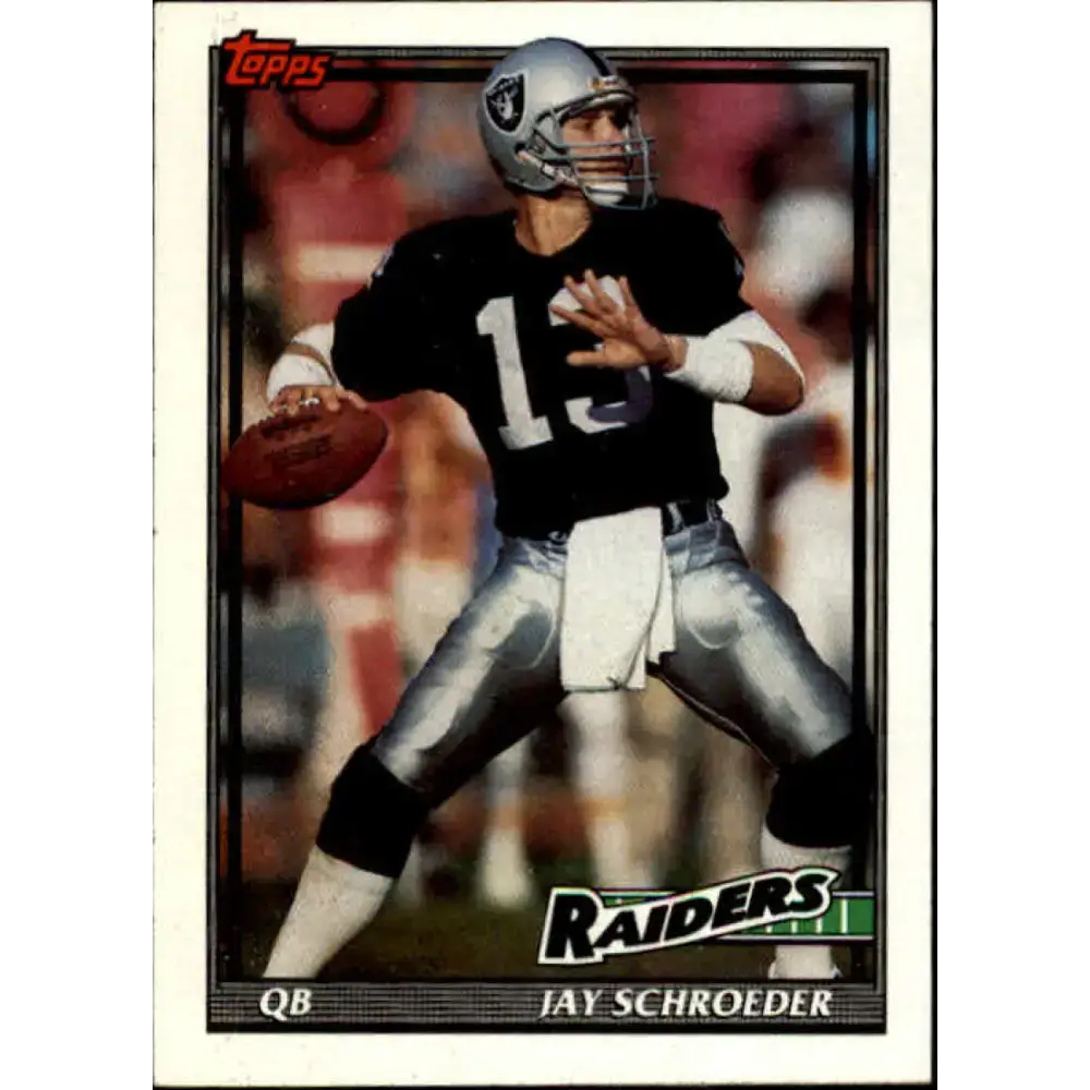 1991 Topps #96 Jay Schroeder NM-MT Los Angeles Raiders Football Card - Football Card Single