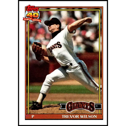 1991 Topps #96 Trevor Wilson NM-MT San Francisco Giants Baseball Card - Baseball Card Single