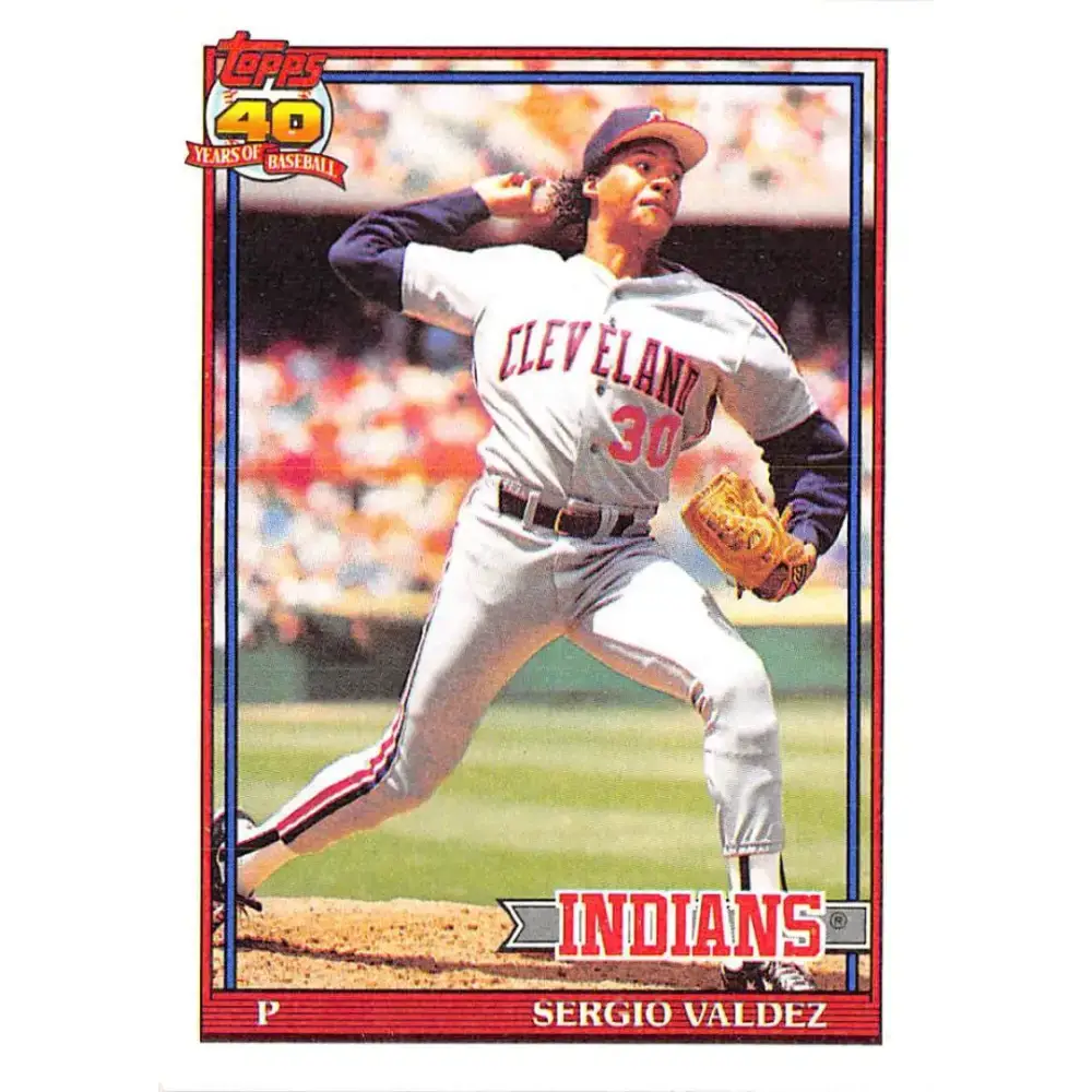 1991 Topps #98 Sergio Valdez NM-MT Cleveland Indians Baseball Card - Baseball Card Single
