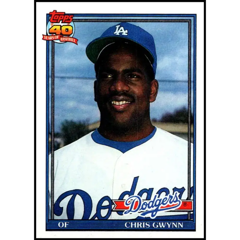 1991 Topps #99 Chris Gwynn NM-MT Los Angeles Dodgers Baseball Card - Baseball Card Single