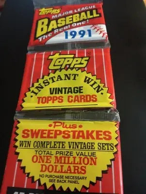 1991 Topps Baseball Factory Sealed Rack Pack. 45 cards. - Baseball Card Box