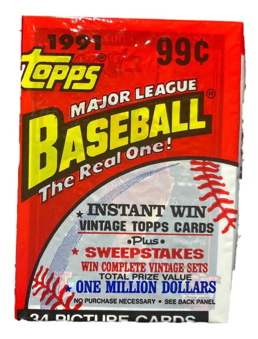 Pack of Topps Major League Baseball trading cards with sweepstakes info for baseball jumbo pack