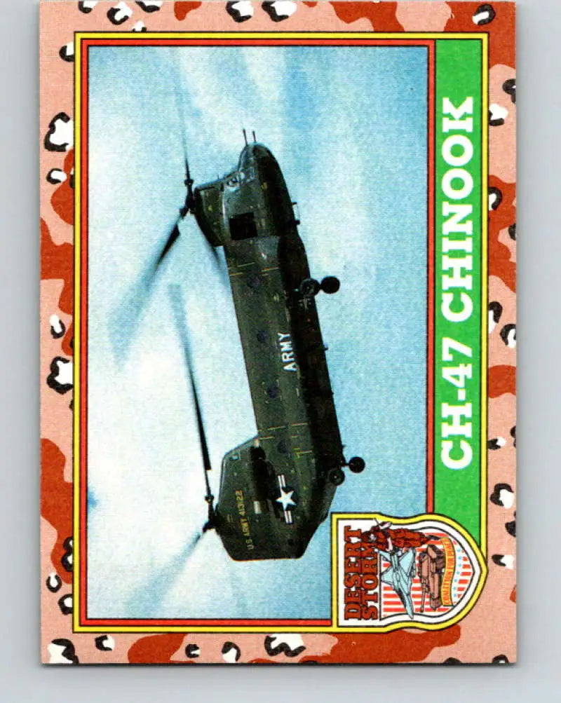1991 Topps Desert Storm #12A CH-47 Chinook Stock Image Ãâ Regular Error or Misprint May Ship NonSport Trading Card