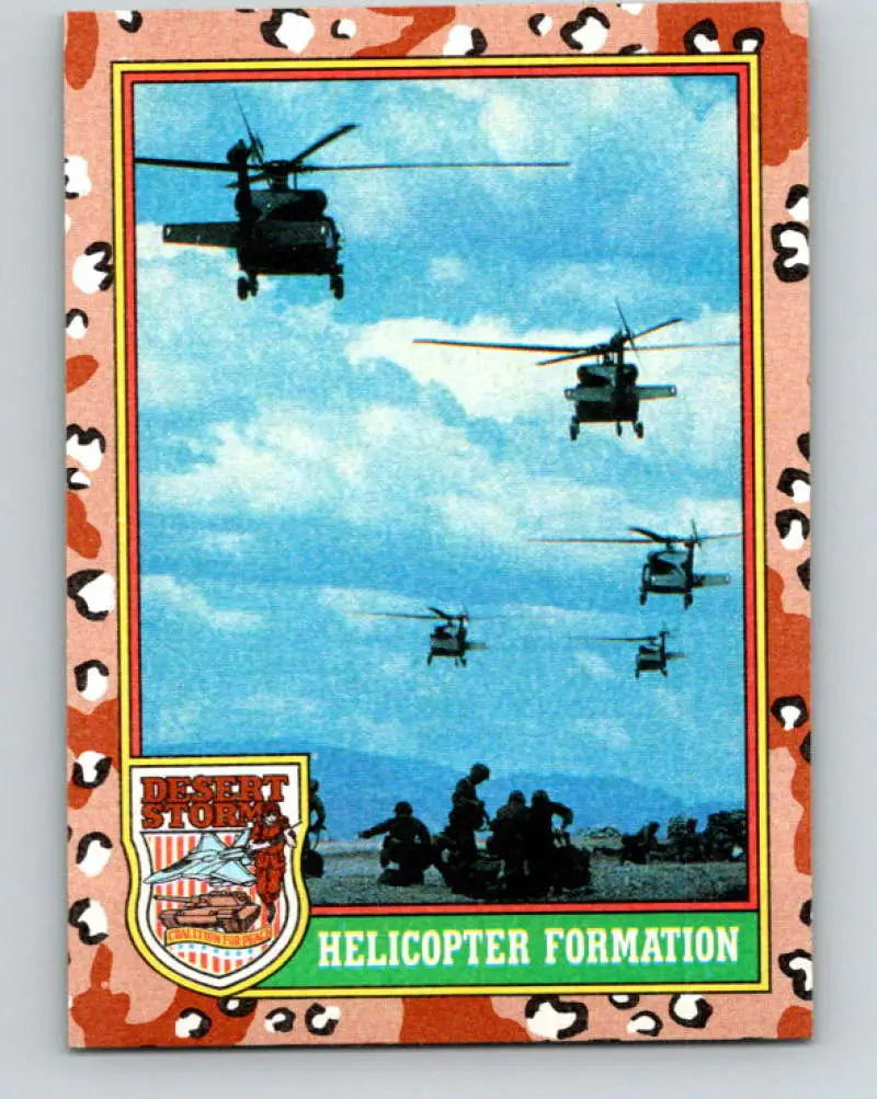 1991 Topps Desert Storm #15A Helicopter Formation Stock Image Ãâ Regular Error or Misprint May Ship NonSport Trading