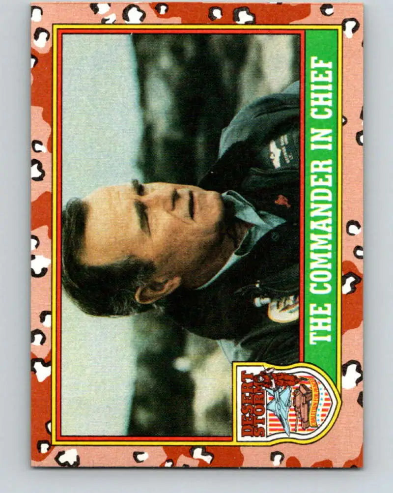 1991 Topps Desert Storm #1A George Bush Stock Image Ãâ Regular Error or Misprint May Ship NonSport Trading Card