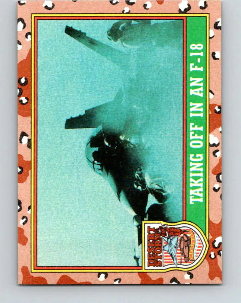 1991 Topps Desert Storm #28A Taking Off in an F-18 Stock Image Ãâ Regular Error or Misprint May Ship NonSport Trading
