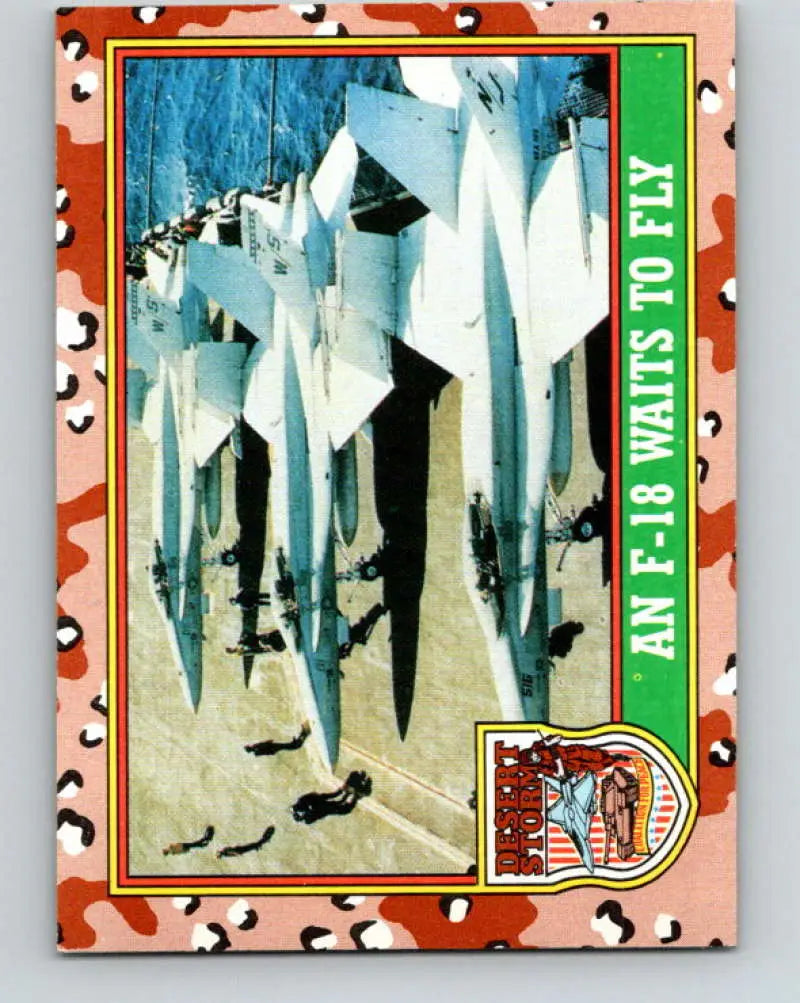 1991 Topps Desert Storm #29A An F-18 Waits To Fly Stock Image Ãâ Regular Error or Misprint May Ship NonSport Trading