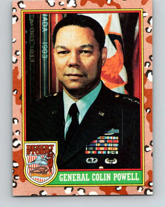 1991 Topps Desert Storm #2A Colin Powell Stock Image Ãâ Regular Error or Misprint May Ship NonSport Trading Card
