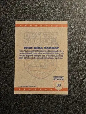 1991 Topps Desert Storm #30b Wild Blue Yonder - Baseball Card Single