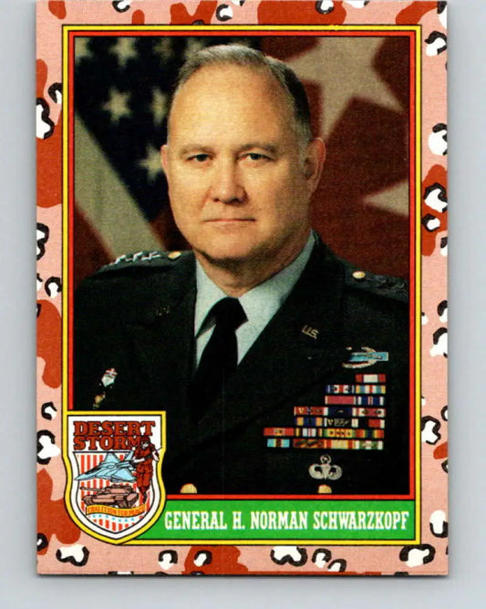 1991 Topps Desert Storm #4A General H. Norman Schwarzkopf Stock Image Ãâ Regular Error or Misprint May Ship NonSport