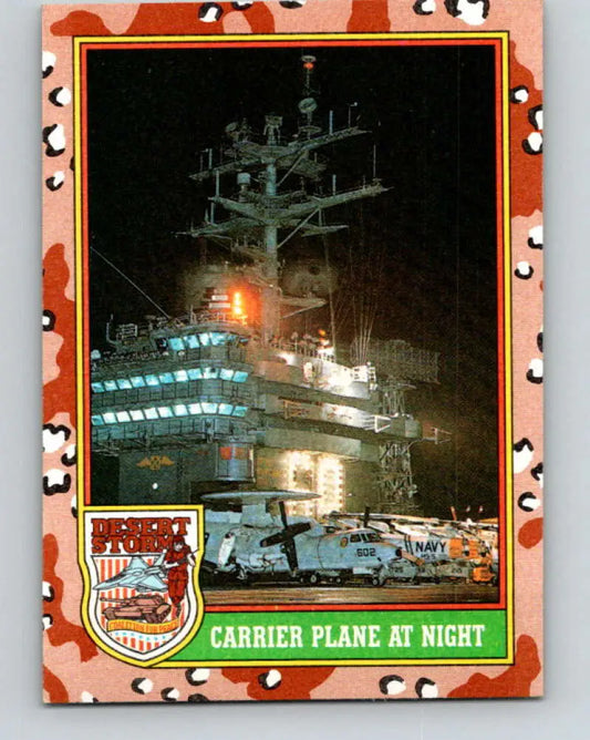 1991 Topps Desert Storm #55A Carrier Plane at Night Stock Image Ãâ Regular Error or Misprint May Ship NonSport Tradin